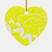 Lemon yellow cirtus grafisch puntgeometrisch patro keramisch ornament (Voorkant)