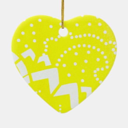 Lemon yellow cirtus grafisch puntgeometrisch patro keramisch ornament (Achterkant)