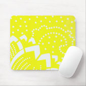 Lemon yellow cirtus grafisch puntgeometrisch patro muismat (Met muis)