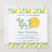 Lemon Yellow Citrus Big 70 Summer Birthday Party Kaart (Voorkant)