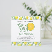 Lemon Yellow Citrus Big 70 Summer Birthday Party Kaart (Staand voorkant)