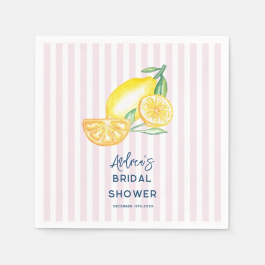 Lemon Yellow Citrus Bridal Shower  Servet (Voorkant)