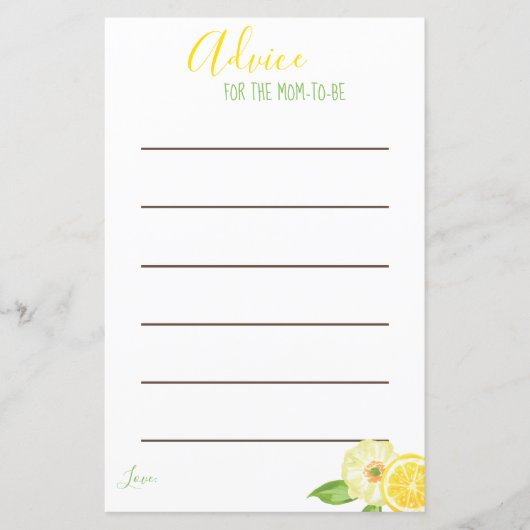 Lemon Yellow Citrus mam om advies te Kaarten (Voorkant)