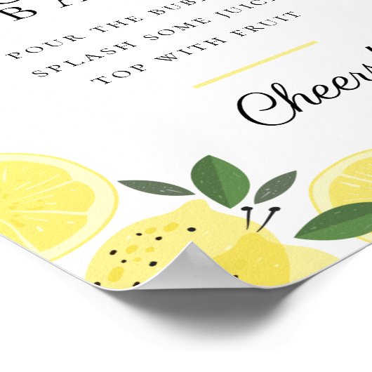 Lemon Yellow Citrus Mimosa Bar Poster (Hoek)