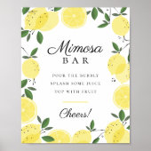 Lemon Yellow Citrus Mimosa Bar Poster (Voorkant)