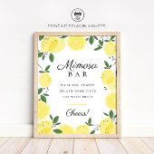 Lemon Yellow Citrus Mimosa Bar Poster