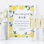 Lemon Yellow Citrus Mimosa Bar Poster<br><div class="desc">Lemon Yellow Citrus Mimosa Bar</div>