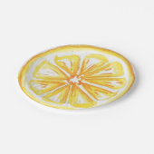 Lemon Yellow Citrus Retro Modern Baby Shower  Papieren Bordje (Gekanteld)