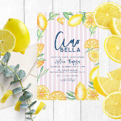 Lemon Yellow Citrus Retro Modern Bridal Shower Kaart