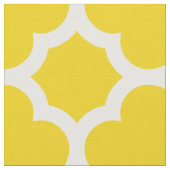 Lemon Yellow Classic Quatrefoil Pattern Fabric Stof (Close Up)