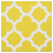 Lemon Yellow Classic Quatrefoil Pattern Fabric Stof (Swatch)