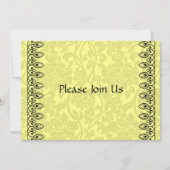 Lemon Yellow Damask uitnodiging (Voorkant)