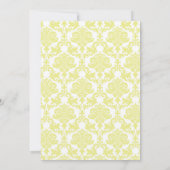 Lemon Yellow Damask-uitnodigingen Kaart (Achterkant)