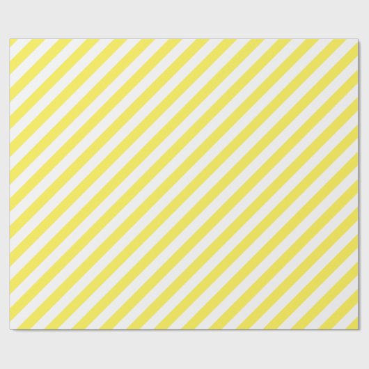 Lemon Yellow Diagonal Stripe Cadeaupapier (Vlak)