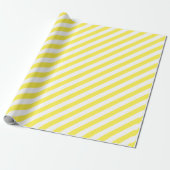 Lemon Yellow Diagonal Stripe Cadeaupapier (Uitgerold)