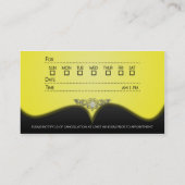 Lemon Yellow Diamond Damask Appointpas Afsprakenkaartje (Achterkant)