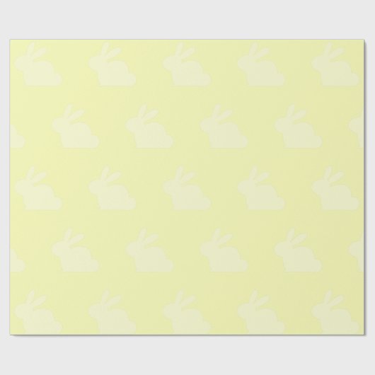 Lemon Yellow Easter Bunny Wrapping Paper Cadeaupapier (Vlak)