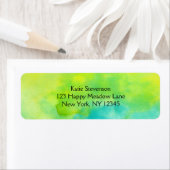 Lemon Yellow en Turquoise Blue Waterverf Etiket (Insitu)