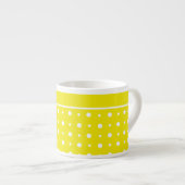 Lemon Yellow Espresso Mok, White Polka Dots Espresso Kop (Voorkant rechts)