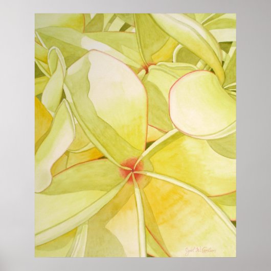 Lemon Yellow Frangipani Poster (Voorkant)