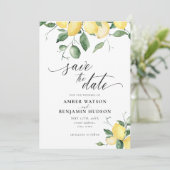 Lemon Yellow Fruit Garden Wedding Save the Date Kaart (Staand voorkant)