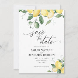 Lemon Yellow Fruit Garden Wedding Save the Date Kaart