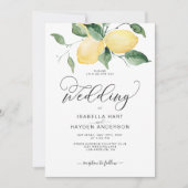 Lemon Yellow Garden Summer Botanical Boho Wedding Kaart (Voorkant)