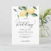 Lemon Yellow Garden Summer Botanical Boho Wedding Kaart (Staand voorkant)
