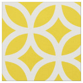 Lemon Yellow Geometric Pattern Fabric Stof (Close Up)