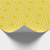 Lemon Yellow Geometric Pattern Wrapping Paper Cadeaupapier (Hoek)