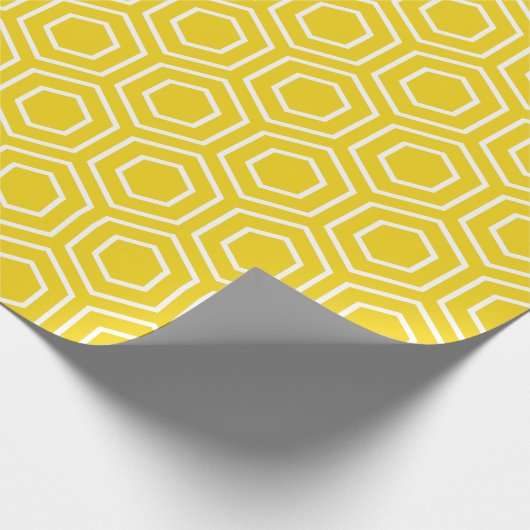 Lemon Yellow Geometric Pattern Wrapping Paper Cadeaupapier (Hoek)