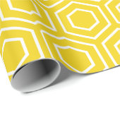 Lemon Yellow Geometric Pattern Wrapping Paper Cadeaupapier (Rol Hoek)