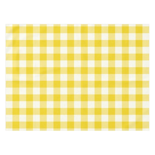 Lemon Yellow Gingham / Buffalo Check Tablecloth Tafelkleed (Voorkant (Horizontaal))