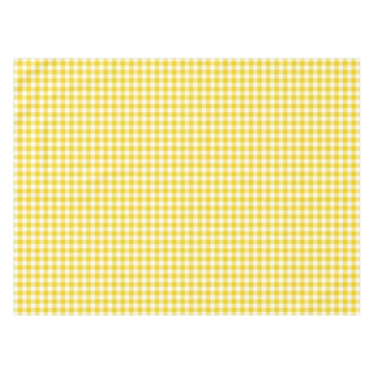 Lemon Yellow Gingham Cotton Tablecloth Tafelkleed (Voorkant (Horizontaal))