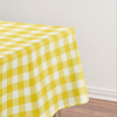 Lemon Yellow Gingham Cotton Tablecloth Tafelkleed (Voorbeeld)