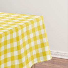Lemon Yellow Gingham Cotton Tablecloth Tafelkleed