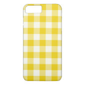 Lemon Yellow Gingham iPhone 7 Plus Hoesje (Achterkant)