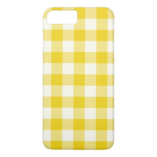 Lemon Yellow Gingham iPhone 7 Plus Hoesje (Achterkant)