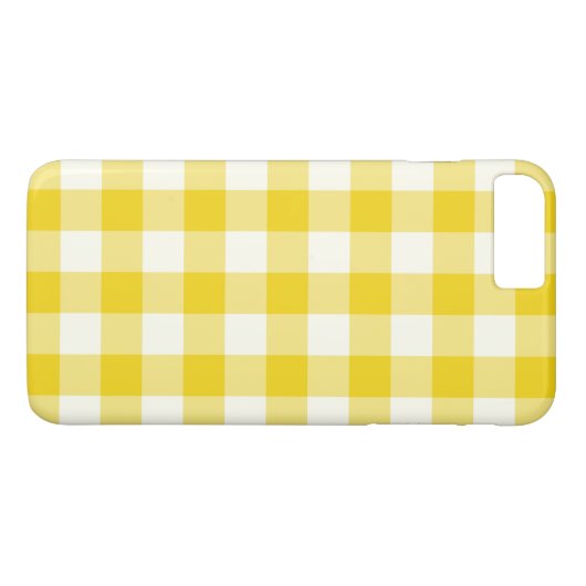 Lemon Yellow Gingham iPhone 7 Plus Hoesje (Achterkant (Horizontaal))