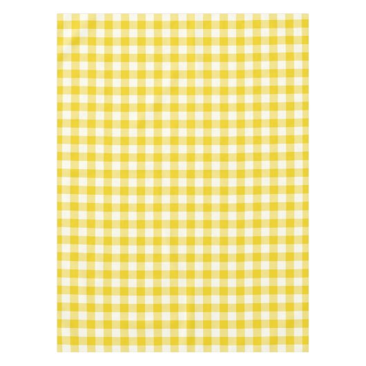 Lemon Yellow Gingham Pattern Check Tablecloth Tafelkleed (Voorkant)