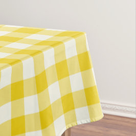 Lemon Yellow Gingham Pattern Check Tablecloth Tafelkleed