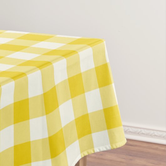 Lemon Yellow Gingham Pattern Check Tablecloth Tafelkleed (Voorbeeld)