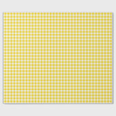 Lemon Yellow Gingham Wrapping Paper Cadeaupapier (Vlak)