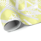 Lemon Yellow Glitter Kerstfeestdag Snowflakes Cadeaupapier (Rol Hoek)