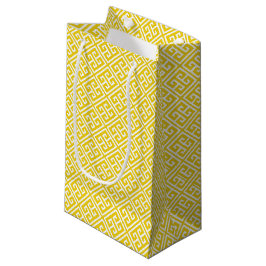 Lemon Yellow Greek Key Patroon Klein Cadeauzakje