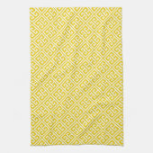 Lemon Yellow Greek Key Patroon Theedoek (Verticaal)