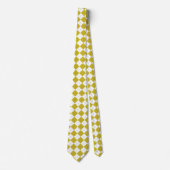 Lemon Yellow Green en White Argyle Stropdas (Voorkant)