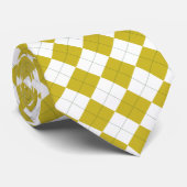 Lemon Yellow Green en White Argyle Stropdas (Opgerold)