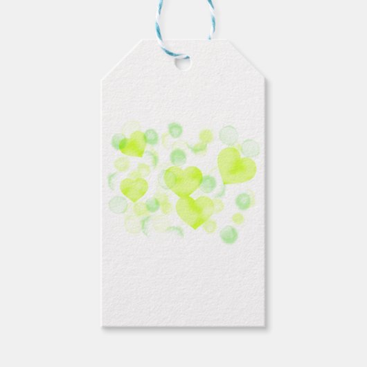 Lemon Yellow Love Hearts Cadeaulabel (Voorkant)