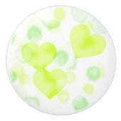 Lemon Yellow Love Hearts Keramische Knop (Voorkant)